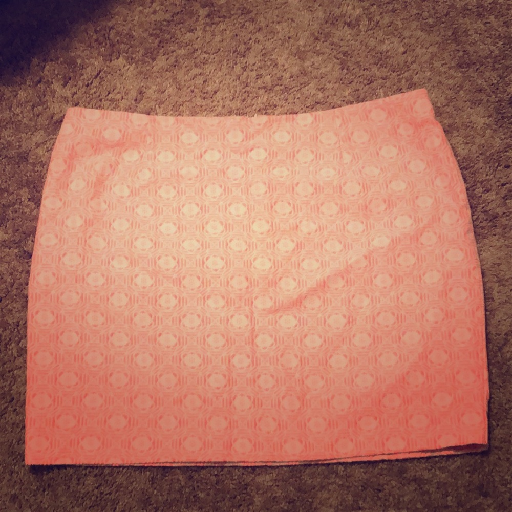 Gap neon orange-pink and off white skirt